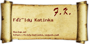 Földy Katinka névjegykártya